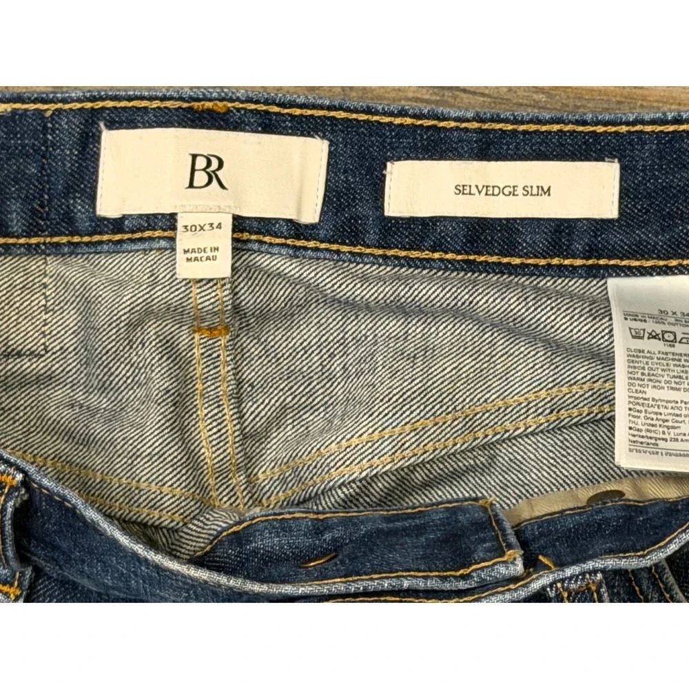 Banana‎ Republic Selvedge Slim Fit Jeans 30x34 Medium Wash Premium 100% Cotton